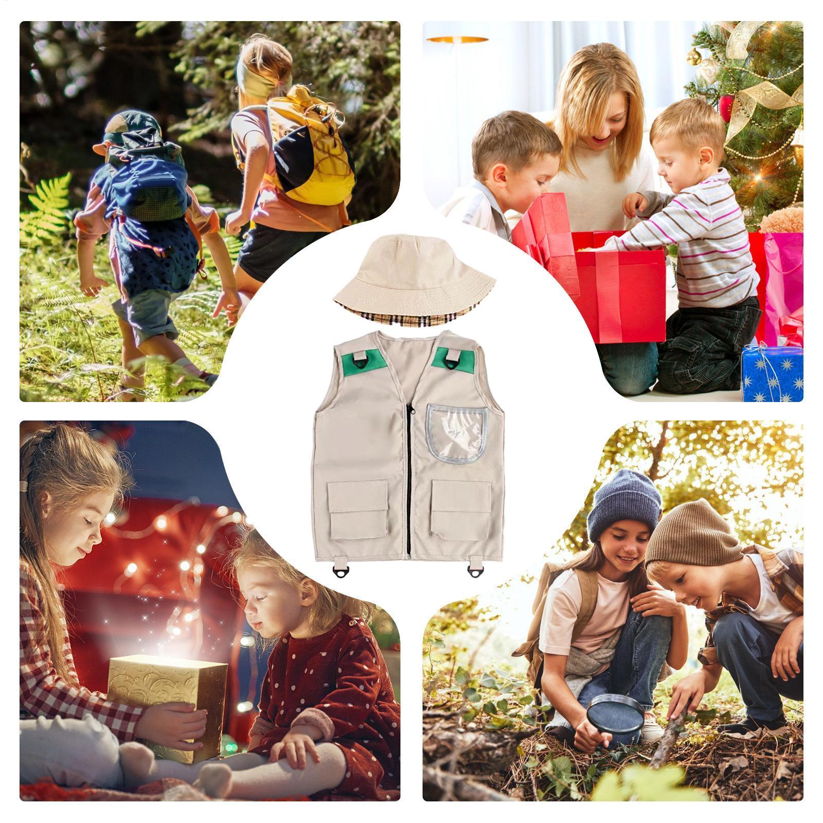 Outdoor Adventure Kit For Boys - Chaleco y Sombrero de Explorador para